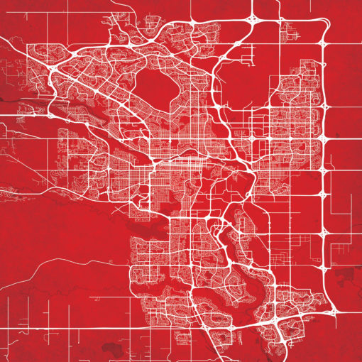 Calgary, Canada Map Art by City Prints