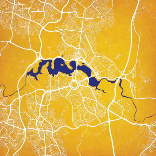 Canberra, Australia Map Art by City Prints