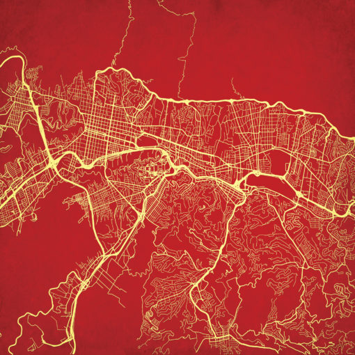 Caracas, Venezuela Map Art by City Prints