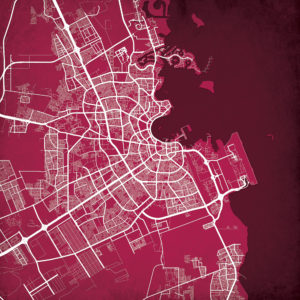 Doha, Qatar Map Art by City Prints