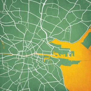 Dublin, Ireland Map Art by City Prints
