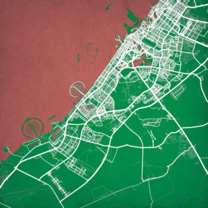 Dubai, United Arab Emirates Map Art by City Prints