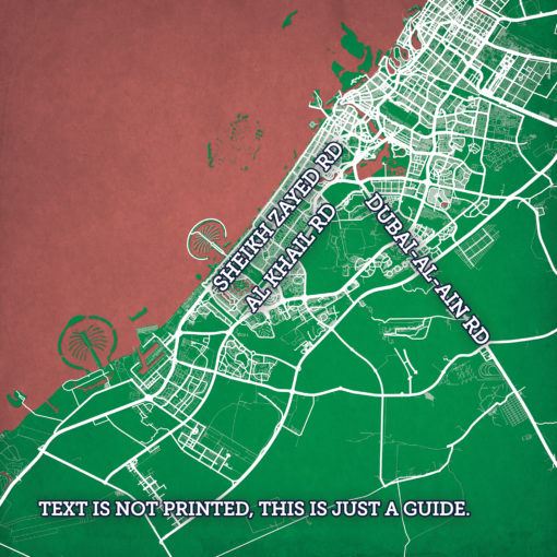 Dubai, United Arab Emirates Map Art by City Prints - Image 2
