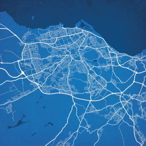 Edinburgh, Scotland Map Art by City Prints