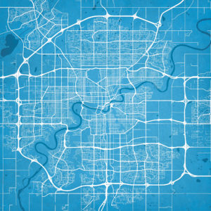 Edmonton, Canada Map Art by City Prints