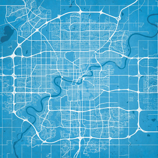 Edmonton, Canada Map Art by City Prints