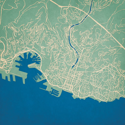 Genoa, Italy Map Art by City Prints