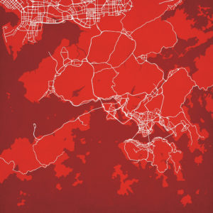 Hong Kong Map Art by City Prints