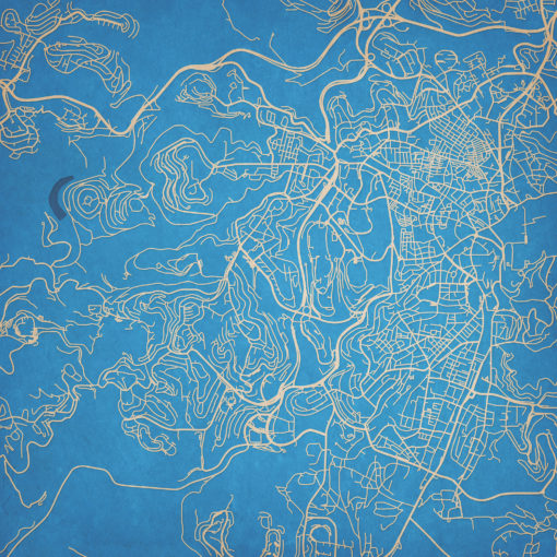 Jerusalem, Israel Map Art by City Prints