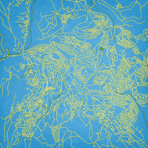 Kigali, Rwanda Map Art by City Prints