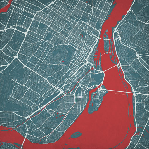 Montreal, Canada Map Art by City Prints
