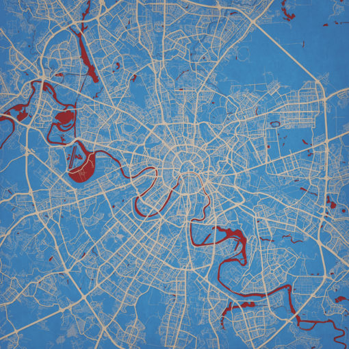 Moscow, Russia Map Art by City Prints