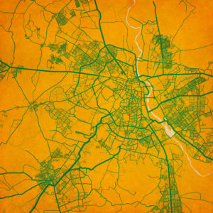 New Delhi, India Map Art by City Prints