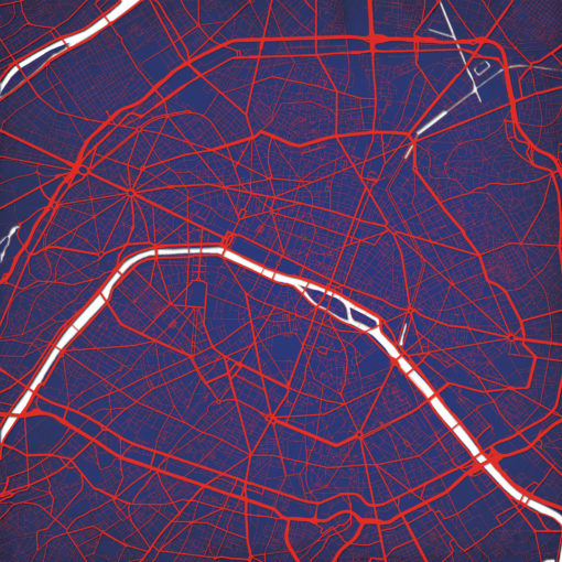 Paris, France Map Art by City Prints