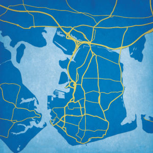 Portsmouth, England Map Art by City Prints
