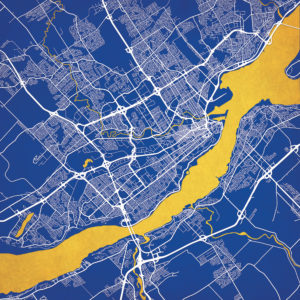 Quebec, Canada Map Art by City Prints