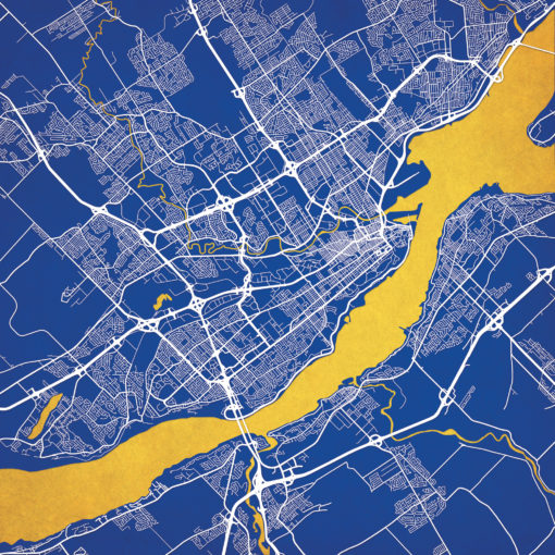 Quebec, Canada Map Art by City Prints