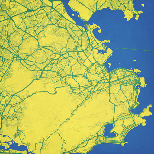 Rio De Janeiro, Brazil Map Art by City Prints