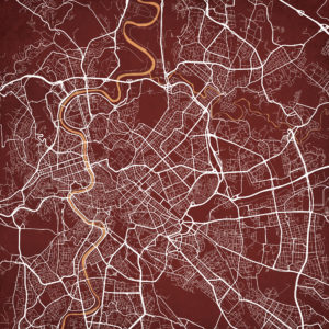 Rome, Italy Map Art by City Prints