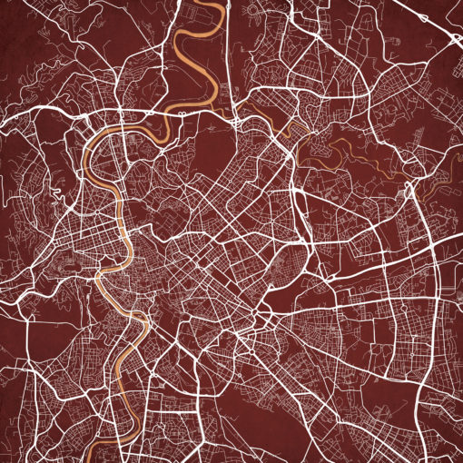 Rome, Italy Map Art by City Prints