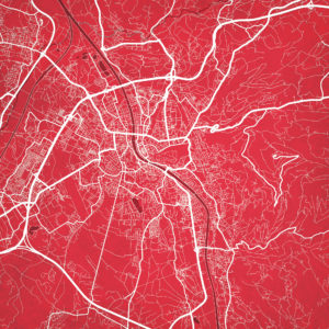 Salzburg, Austria Map Art by City Prints