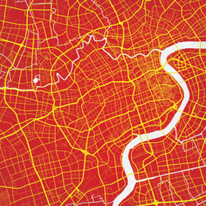 Shanghai, China Map Art by City Prints