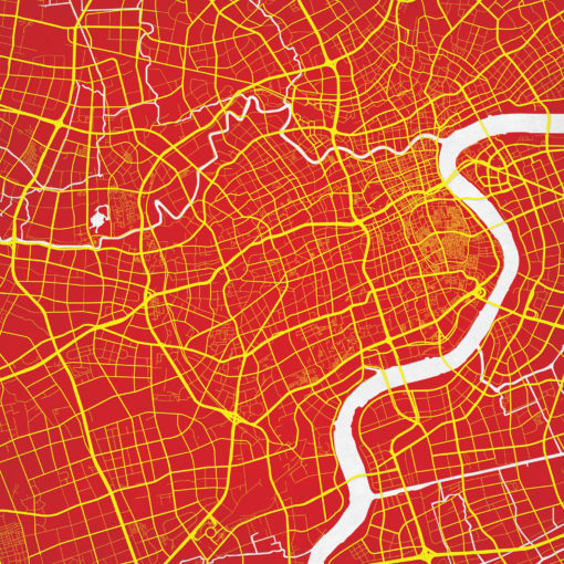 Shanghai, China Map Art by City Prints