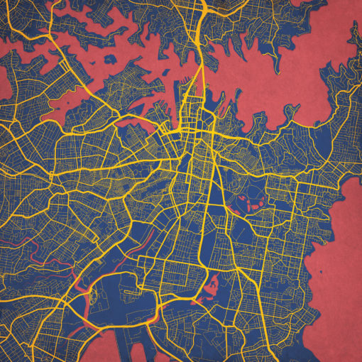 Sydney, Australia Map Art by City Prints