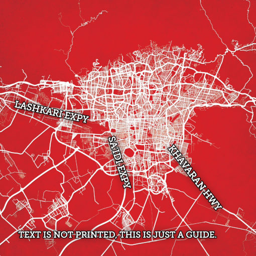 Tehran, Iran Map Art by City Prints - Image 2