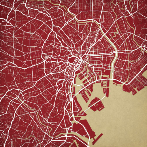Tokyo, Japan Map Art by City Prints