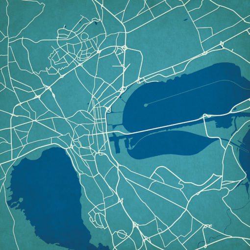 Tunis, Tunisia Map Art by City Prints