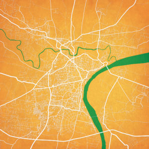 Varanasi, India Map Art by City Prints