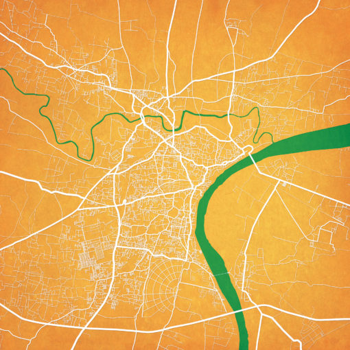 Varanasi, India Map Art by City Prints