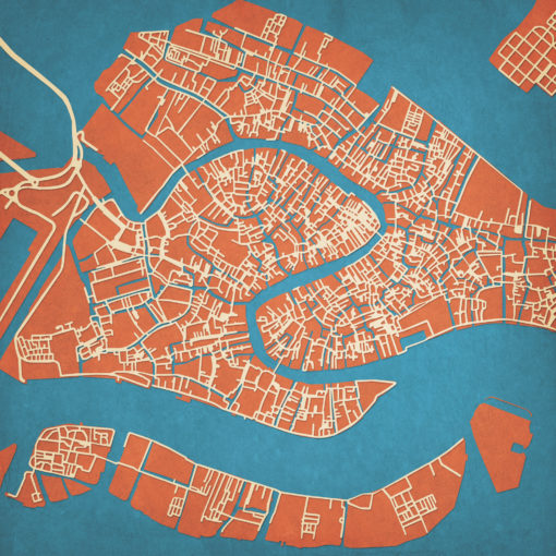 Venice, Italy Map Art by City Prints