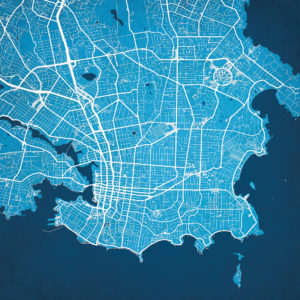 Victoria, Canada Map Art by City Prints