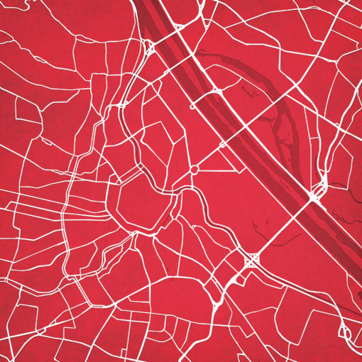 Vienna, Austria Map Art by City Prints