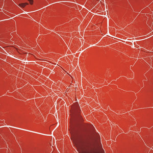 Zurich, Switzerland Map Art by City Prints