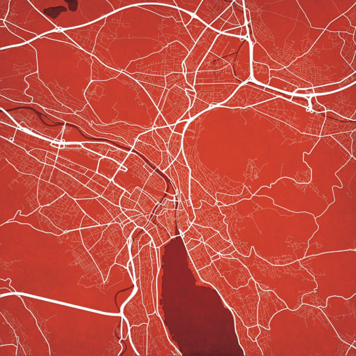 Zurich, Switzerland Map Art by City Prints