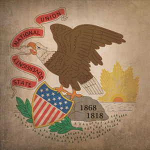 Illinois Flag Art by City Prints