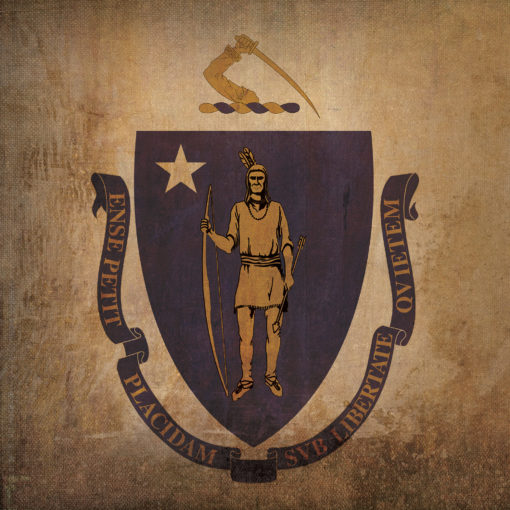 Massachusetts Flag Art by City Prints