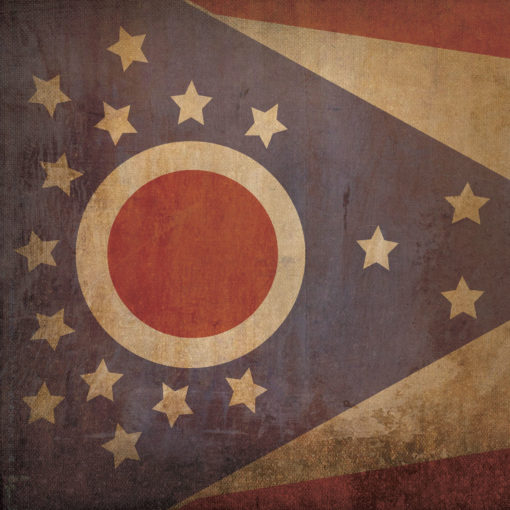 Ohio Flag Art by City Prints