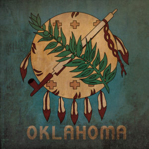 Oklahoma Flag Art by City Prints