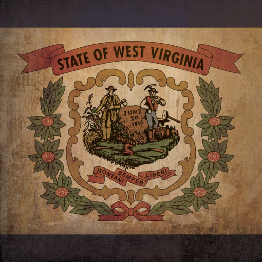 West Virginia Flag Art by City Prints