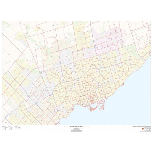 Detailed map of Toronto, Ontario showing forward surrender areas, neighborhoods, and geographic boundaries for precise navigation and local planning purposes.