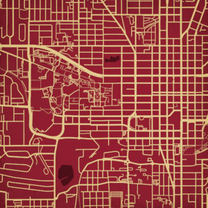 Florida State University Campus Map Art by City Prints