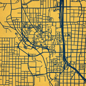 Georgia Institute of Technology Campus Map Art by City Prints