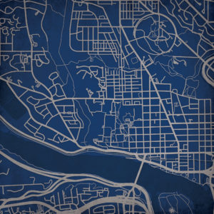Georgetown University Campus Map Art by City Prints
