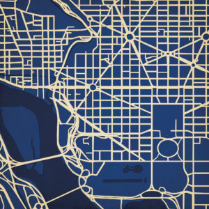George Washington University Campus Map Art by City Prints