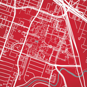 University of Houston Campus Map Art by City Prints