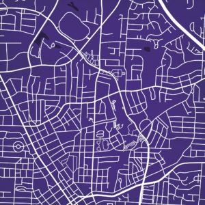High Point University Campus Map Art by City Prints